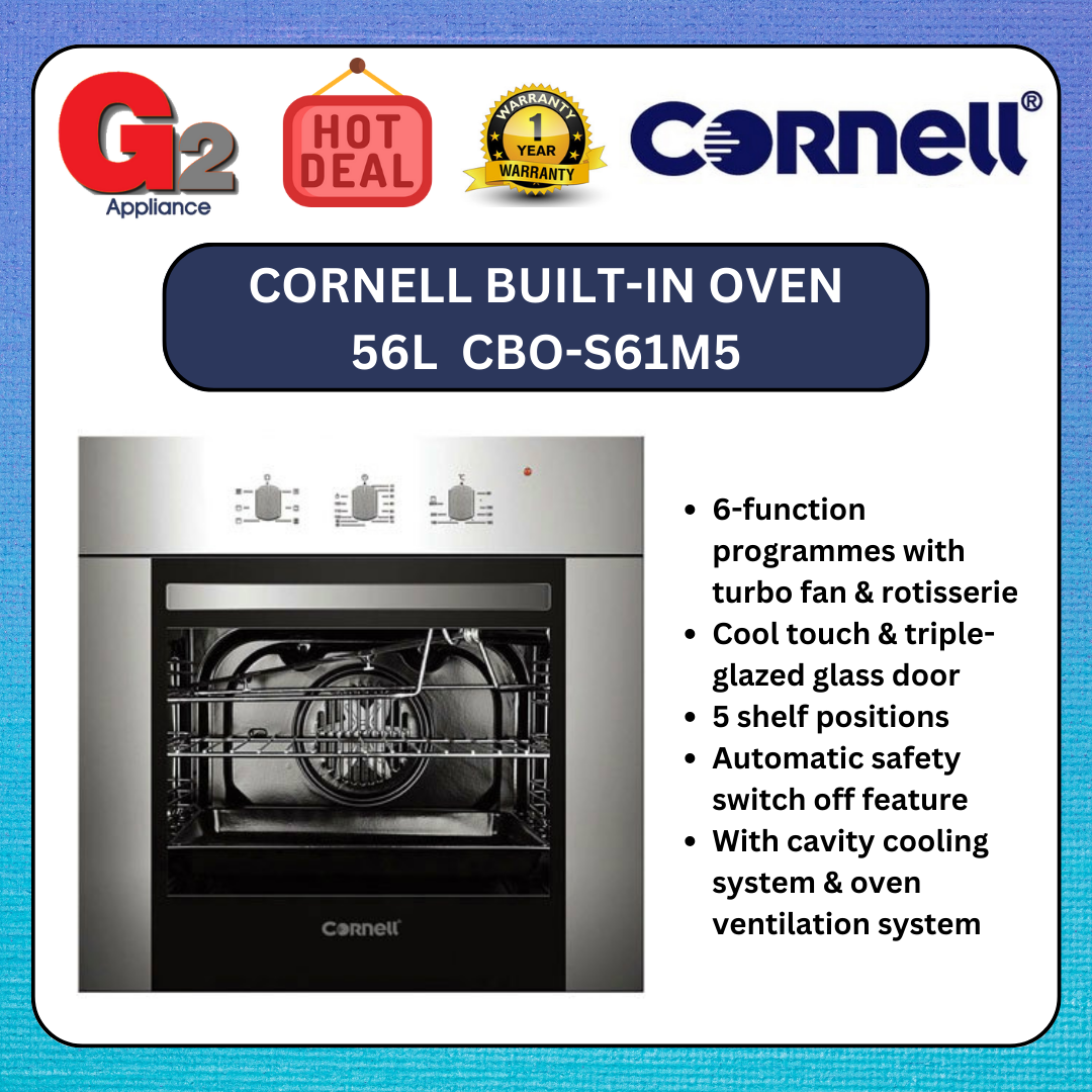 CORNELL (HOT DEAL + READY STOCK) BUILT-IN OVEN 56L CBO-S61M5 - CORNELL WARRANTY MALAYSIA CORNELL (HOT DEAL + READY STOCK) BUILT-IN OVEN 56L CBO-S61M5 - CORNELL WARRANTY MALAYSIA