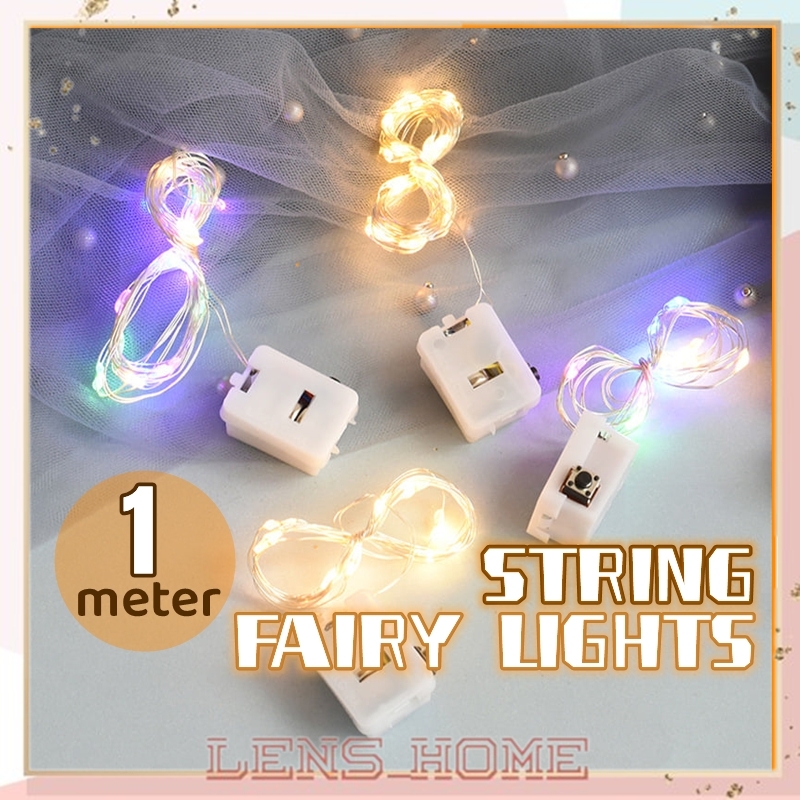 (1 METER) 3 Modes Mini LED Fairy String Lights 1 M Copper Wire Starry Garland Decorative Flower Christmas Wedding Light