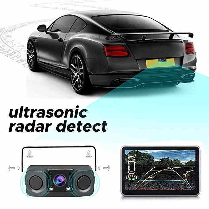 3 in 1 Waterproof Car Parking Sensor Backup Reverse Radar Detector Rear View 170 Camera