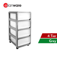 Elianware 4 Layers Elegant Snacks Drawer Storage Box with Roller