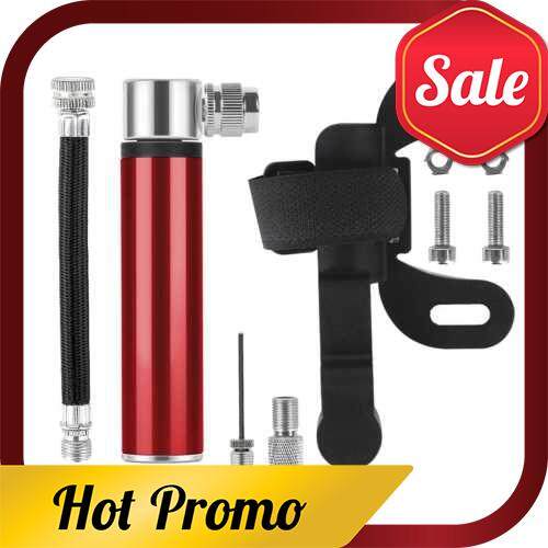 Mini Bike Pump Super Fast Tire Inflation Portable Bicycle Pump Aluminum Alloy Tire Tube Inflator High Pressure Hand Pump Cycling Air Inflator Mountain Road Bike Accessories (Red)