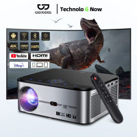 GOOJODOQ Wifi 8k Projector Full HD 1080p 15500 Lux Supports Android iOS Syncing Smartphone Screen Home Theater Projector