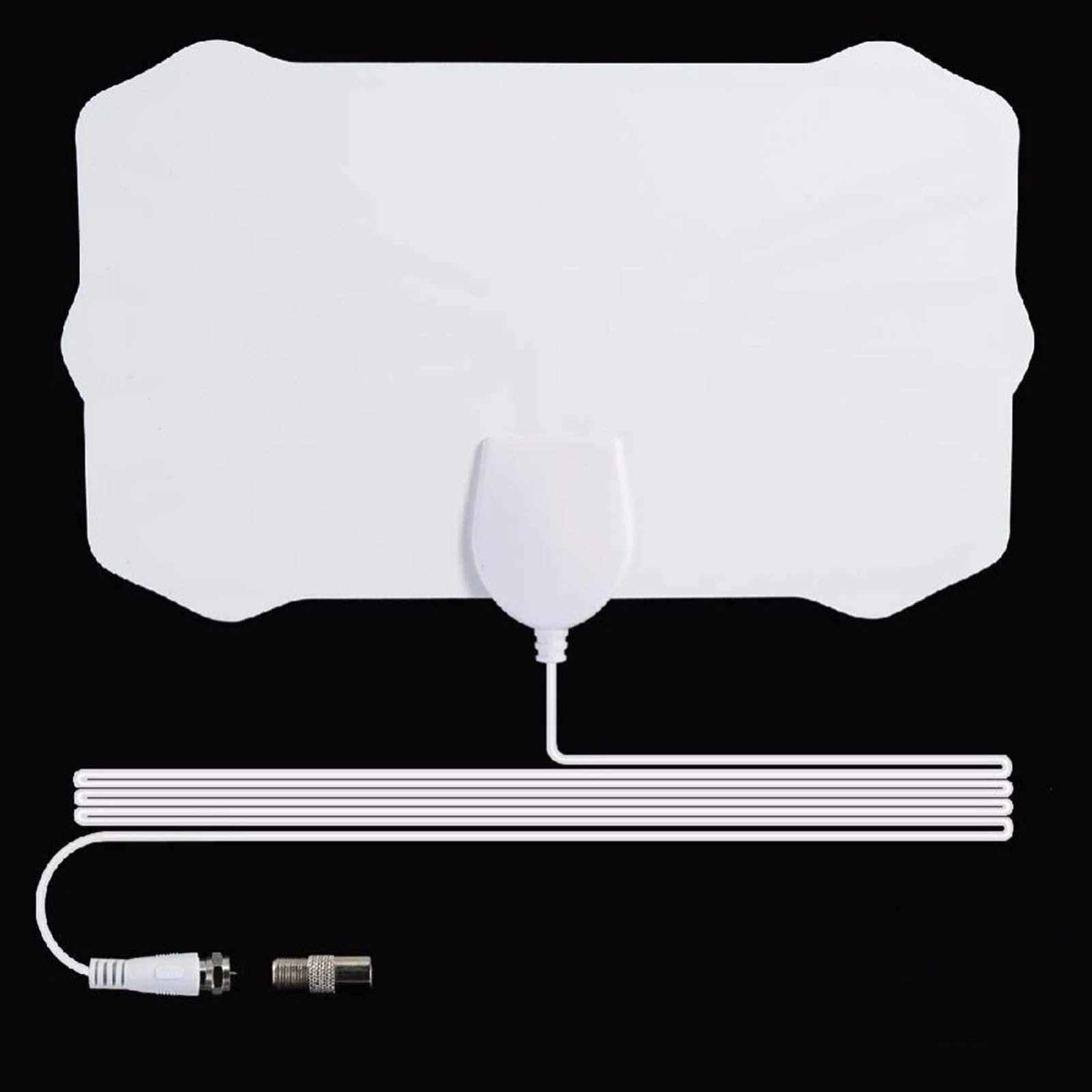 Digital TV Antenna Indoor HDTV Antenna Mini HDTV Signal Receiver with Coax Cable for Free Channels White (White)