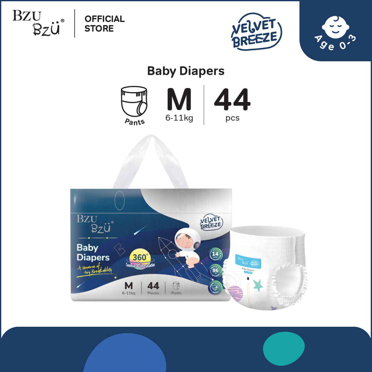 BZU BZU VelvetBreeze Baby Diapers Pants
