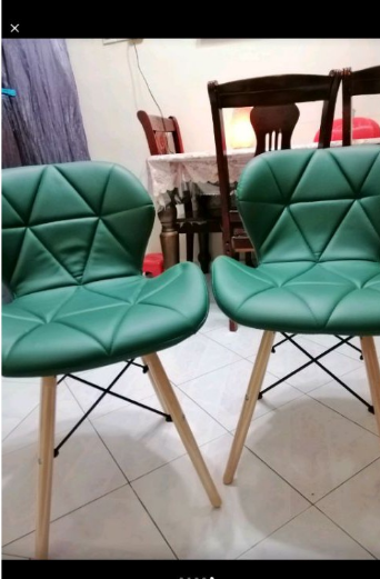 READY STOCK EAMES CHAIR LEATHER (RED/ WHITE / BLACK / YELLOW/ BLUE/ PINK),DINING CHAIR, KERUSI MAKAN, PEJABAT