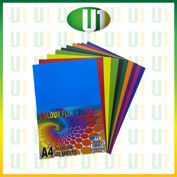 U1 A4 Colour Flint Paper(10 Colour20 Sheets)