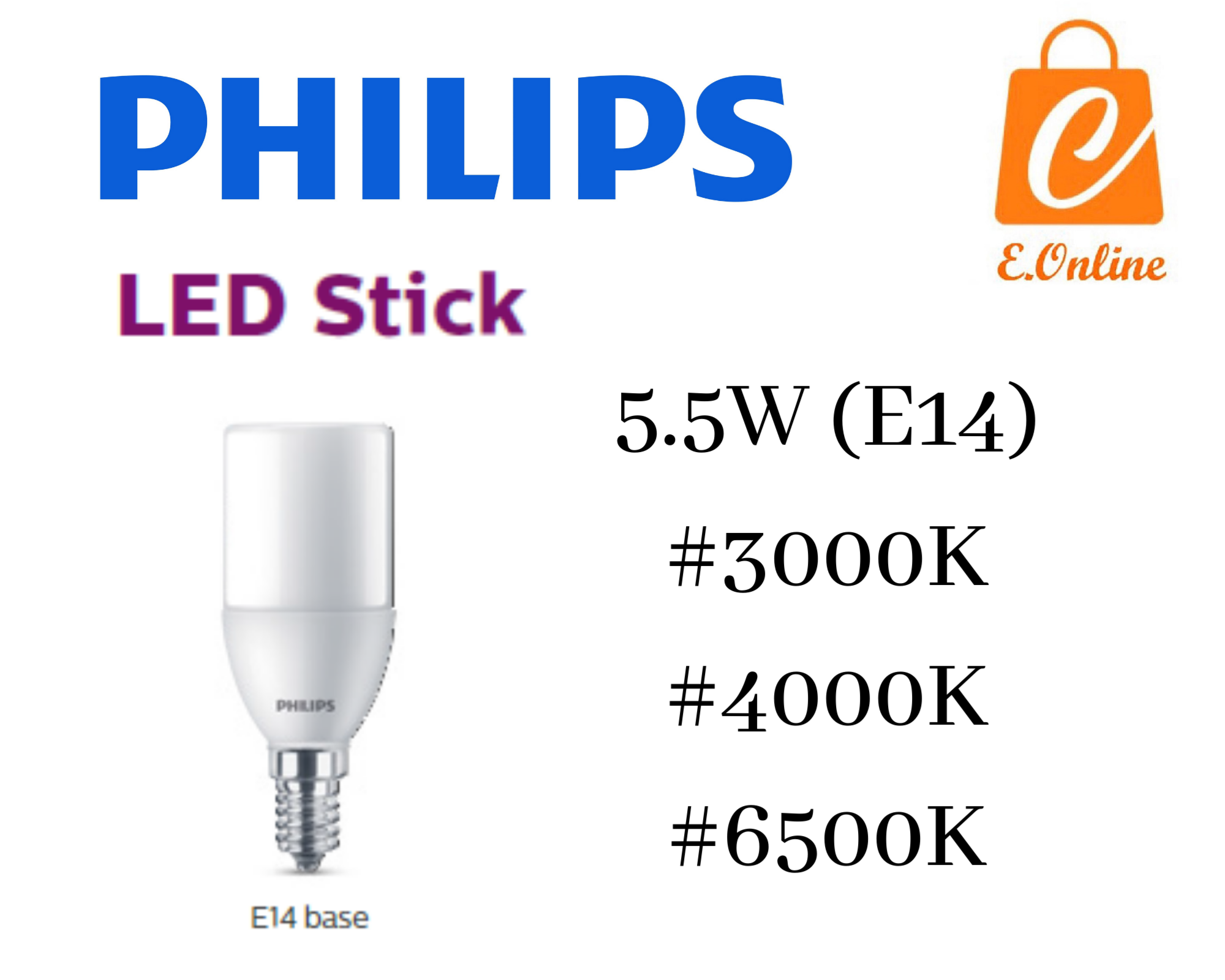 PHILIPS LED STICK 5.5W E14 (3000K / 4000K / 6500K)