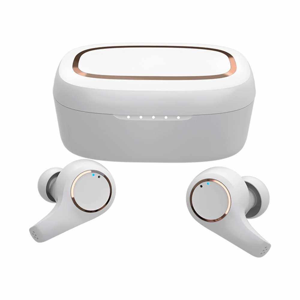 Wireless Earbuds BT 5.0 Headphones TWS Stereo Earphones with Microphone Touch Control IPX6 Waterproof Sports Headphones in-Ear with Noise Canceling Technology 1000mAh Power Bank Case Long Playtime for Sports Gym G08 (White)
