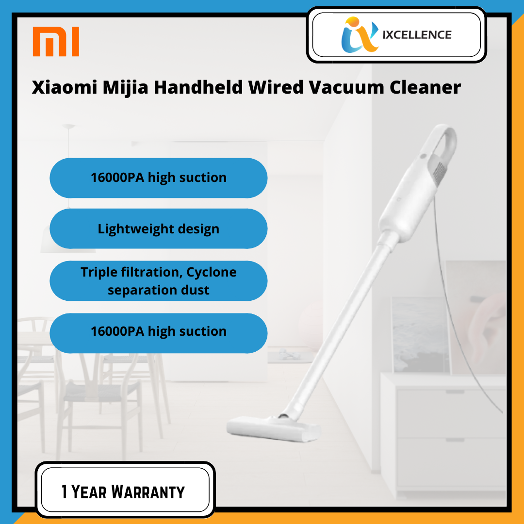 [IX] Xiaomi Mijia Handheld Vacuum Cleaner Corded Vacuum Cleaner Sweeping 16000Pa Cyclonic Suction MJXCQ01DY
