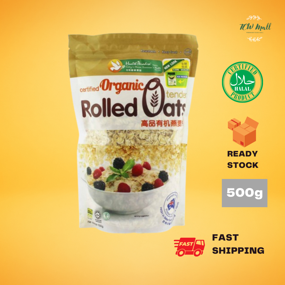 Health Paradise Organic Rolled Oats 500g