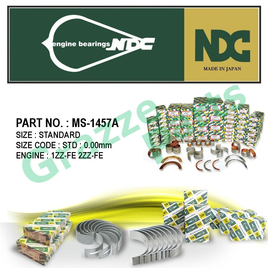 NDC Japan Engine Main Bearing STD (0.00mm) Size MS-1457A for Toyota Rav 4 Rav4 1.8 1ZZ-FE 2ZZ-FE