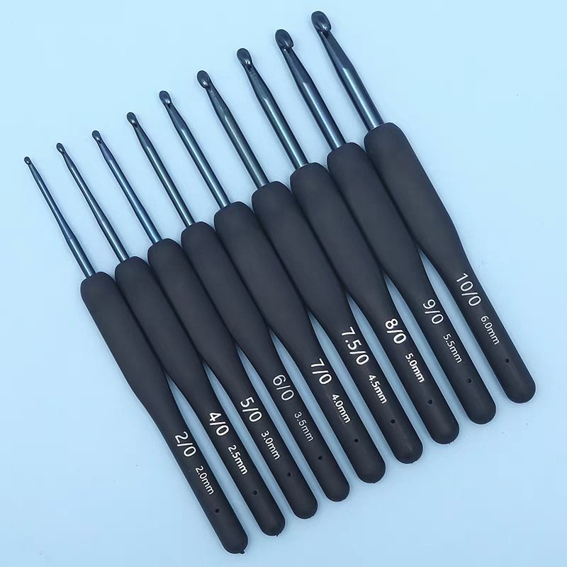 Blue color Crochet Hook Anti Slipped crochet hook set with Silicone handle Crochet Needle