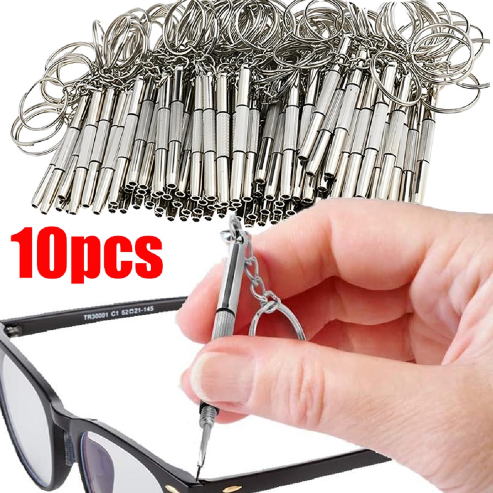 3 trong 1 kính tuốc nơ vít tua vít sửa Mắt kính Bộ sửa chữa đồng hồ với Keychain xách tay dụng cụ cầm tay tuốc nơ vít chính xác công cụ