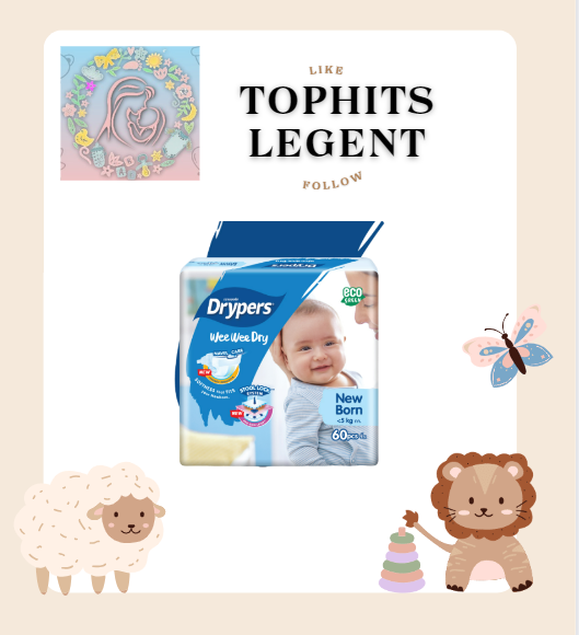 Drypers Weewee dry Newborn 80pcs / S 80 pcs /M 60 pcs / L 58pcs /XL 50pcs / XXL 40pcs (Normal packing )
