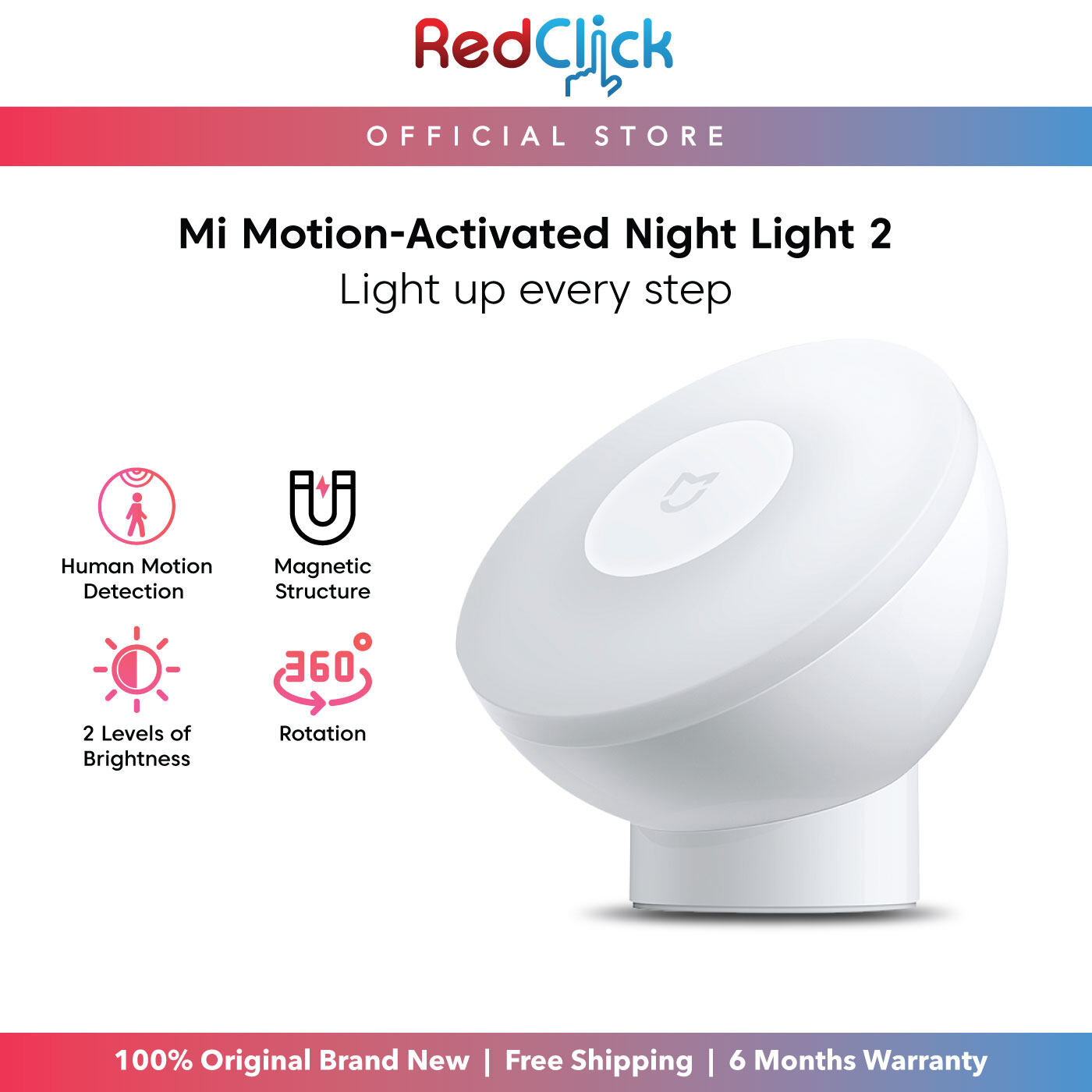 Xiaomi Mi Motion Activated Night Light 2 Human Motion Detect Plug and Play