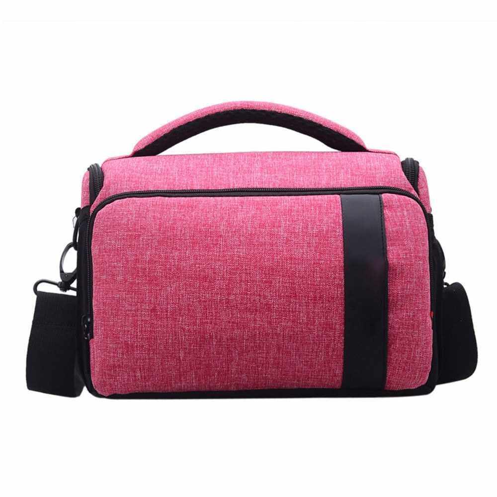 Camera Bag SLR/DSLR Gadget Bag Padding Shoulder Carrying Bag Photography Accessory Gear Case Waterproof Anti-Shock (Pink)