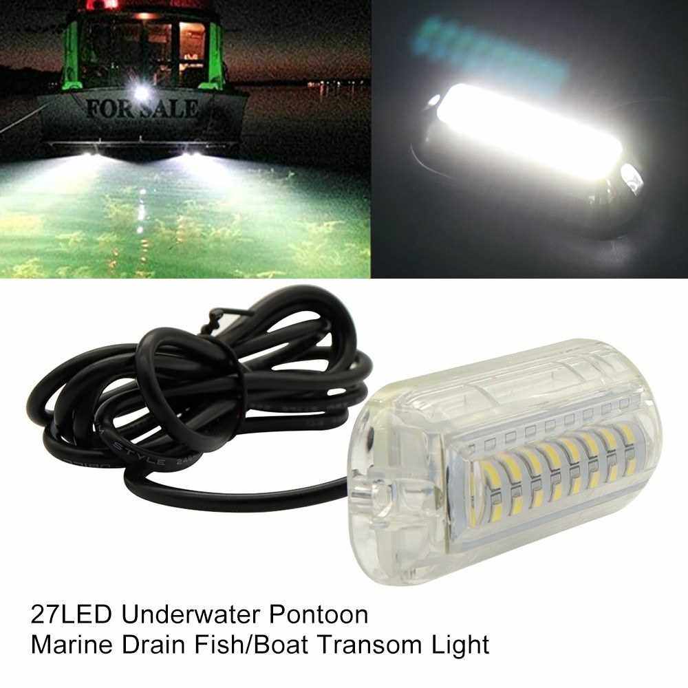 27LED Underwater Boat Lights Stainless Steel Pontoon Marine Transom