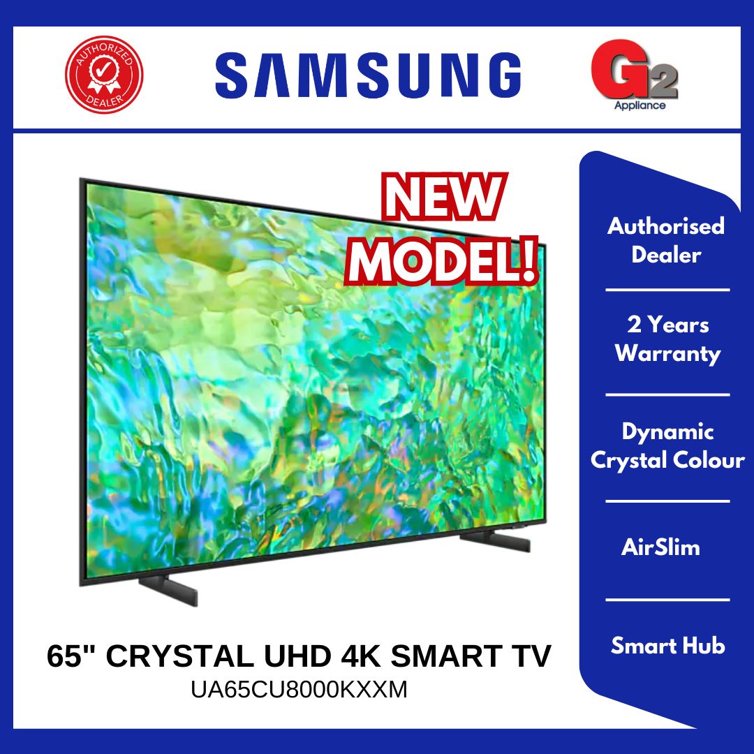SAMSUNG [NEW 2023+AUTHORISED DEALER] 65" CU8000 CRYSTAL UHD 4K SMART TV UA-65CU8000KXXM - SAMSUNG WARRANTY MALAYSIA
