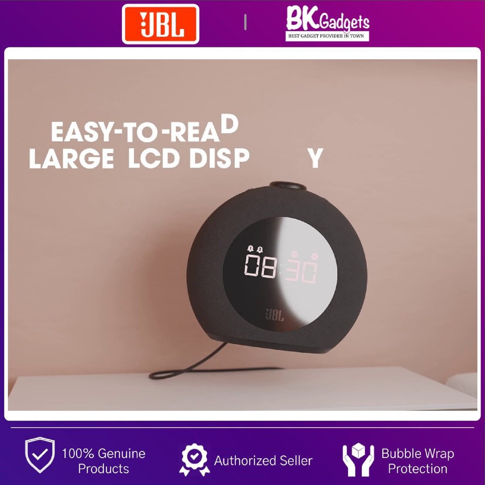 JBL Horizon 2 Bluetooth Clock Radio Speaker with FM - Customize Your Morning Alarm | JBL Pro Sound | 2 USB Port