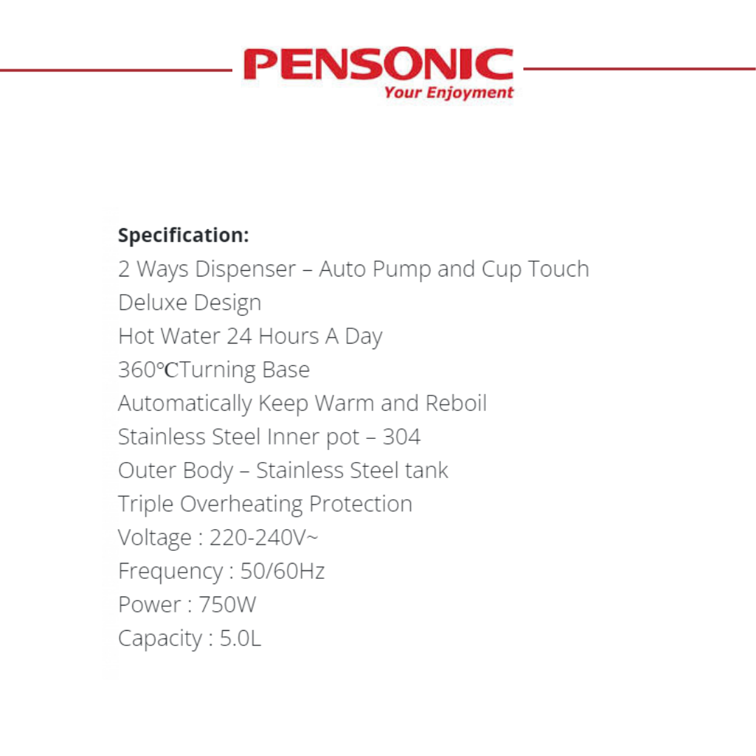 Pensonic PTF-5001 5L Thermo Pot [READY STOCK]-PENSONIC WARRANTY MALAYSIA