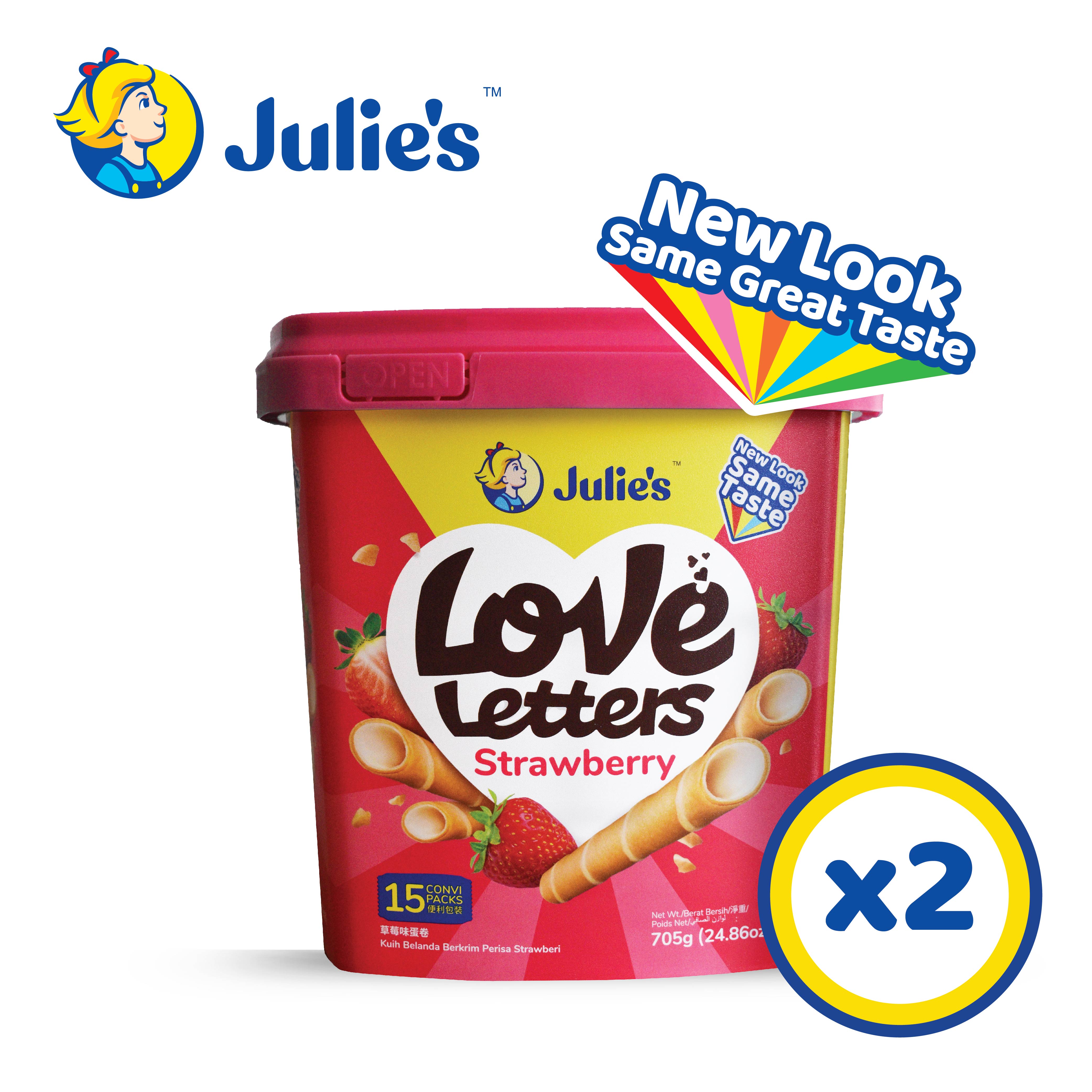 Julie\'s Love Letters Strawberry 705g x 2 tubs