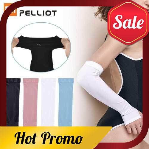 Xiaomi Mijia Pelliot Ice Silk Arm Sleeve Sunscreen UV Protection Summer Sun Arm Guard Cooling Cycling Outdoor Sunscreen Sleeve Cover UPF40+ For Men Women (Black)