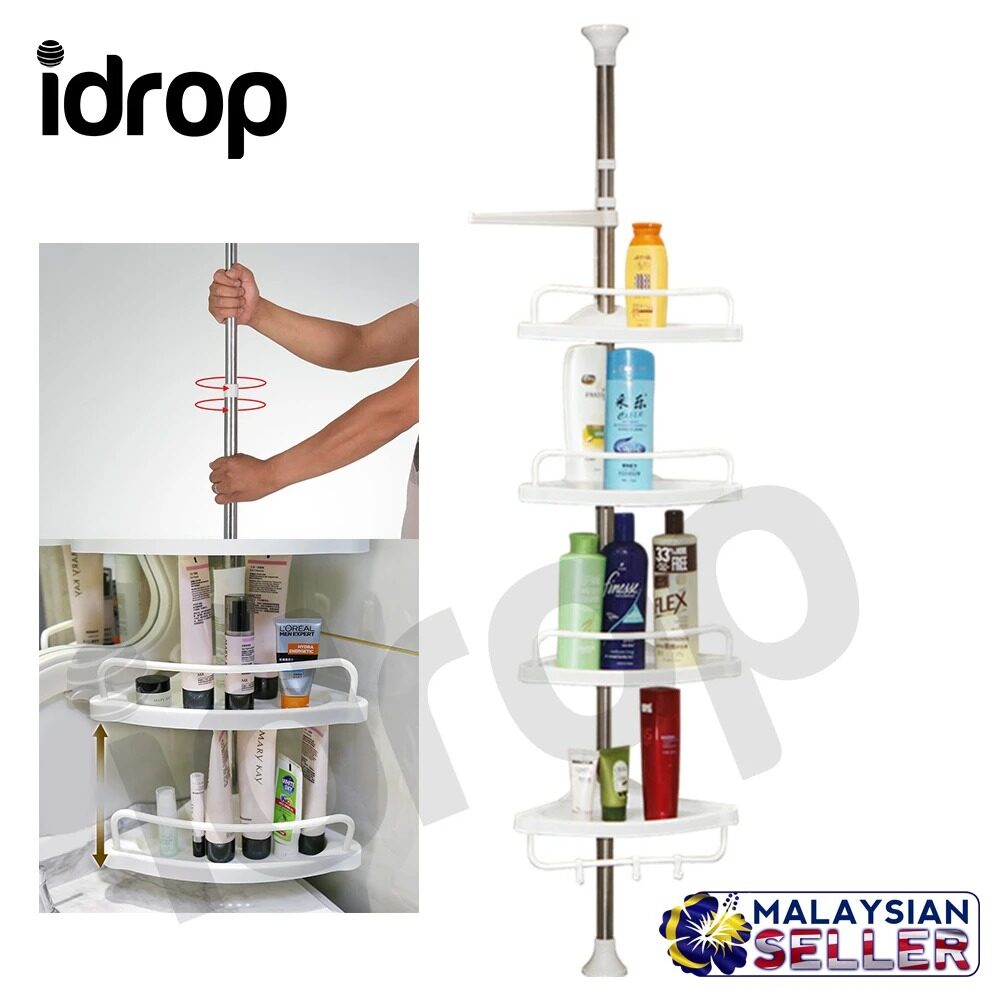 idrop 4-Layer Corner Shelf - Toilet / Kitchen Extendable Adjustable Shelf rack