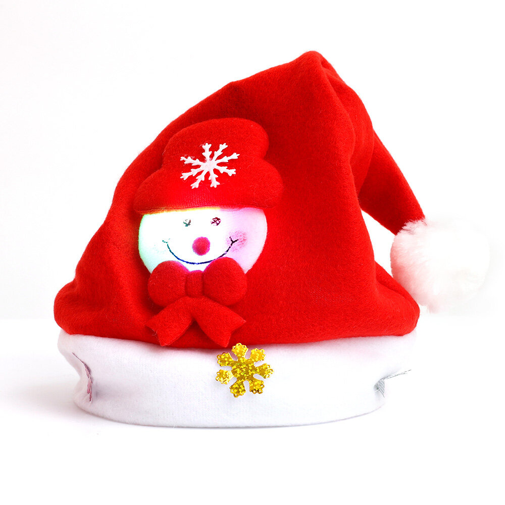 【♡Lovely girls house♡】Merry Christmas Hat Light Up LED New Year Navidad Cap Snowman ElK Santa Claus Hats For Kids Children Adult Xmas Gift - 6