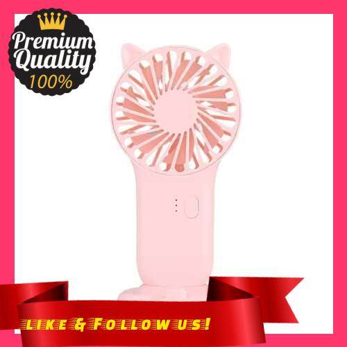People\'s Choice Mini Portable Fan 3-speed Adjustable USB Rechargeable Electric Fans 3 Gears Cooling ON OFF Switch Cute Air Cooler (Pink)
