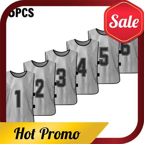 6 PCS Adults Basketball Pinnies Quick Drying Basketball Jerseys Soccer Football Team Scrimmage Practice Vest (Grey)