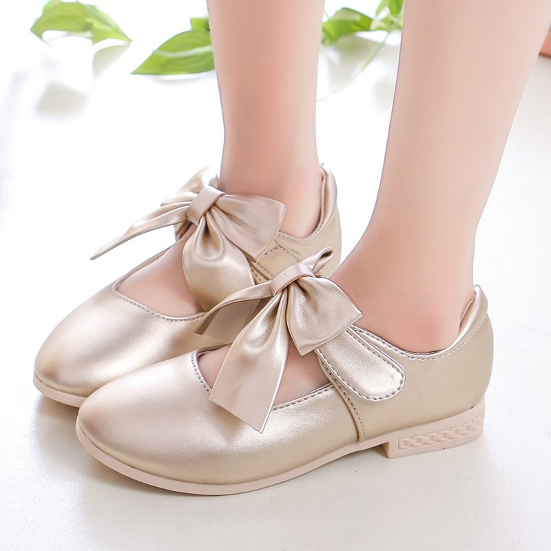 {Love ballet} Girls Princess Shoes Shallow Bowknot Metallic Color Fashion Sweet Girl 39;s Mary Janes Shoes Light Non slip 26 36 Kids Ballet Flats