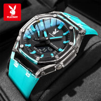 PLAYBOY watches for men original waterproof luxury trend brand fashion student cool casual sports luminous tape quartz watch gift