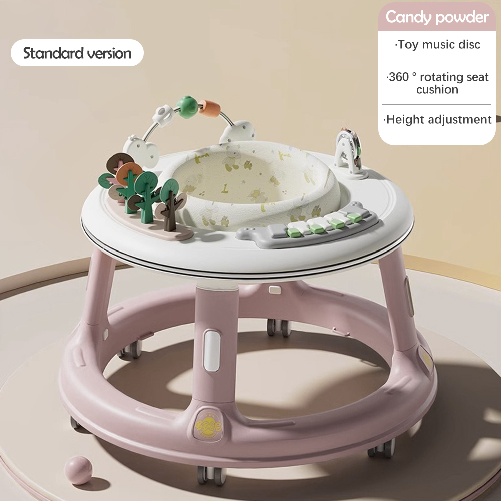 Ready stock Baby walker Adjustable Heights 360° rotating silent wheels walker Kid Walk Push Walke