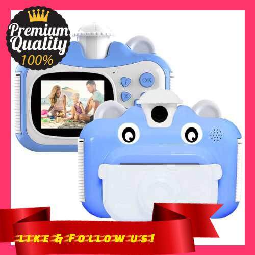 People\'s Choice 32GB Instant Print Cameras Kids Camera 2.4 Inch Screen 1080P Video Recording Zero Ink 180 Rotation Lens with Print Paper for Children Kids (Light Blue)