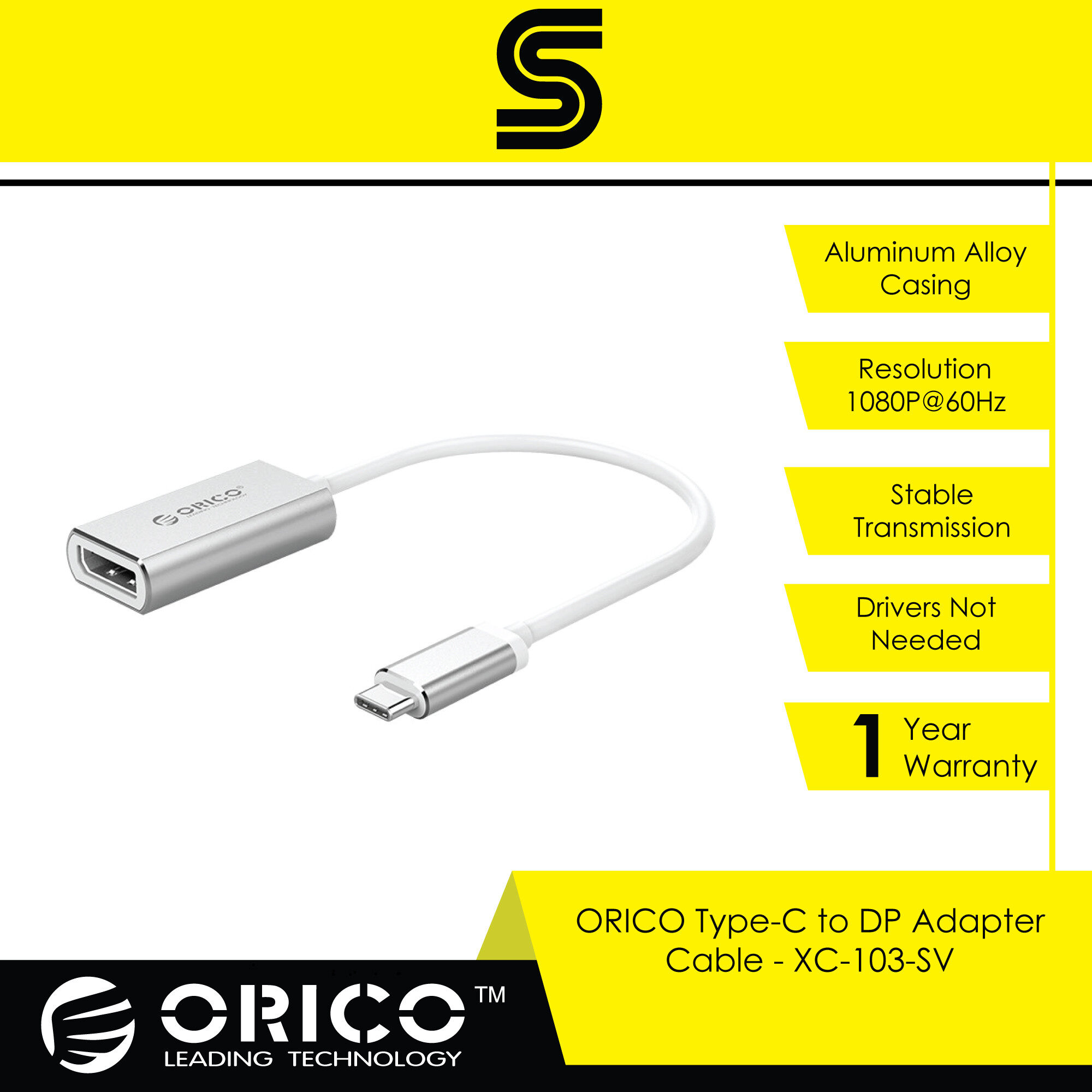 ORICO Type-C to DP Adapter Cable - XC-103-SV