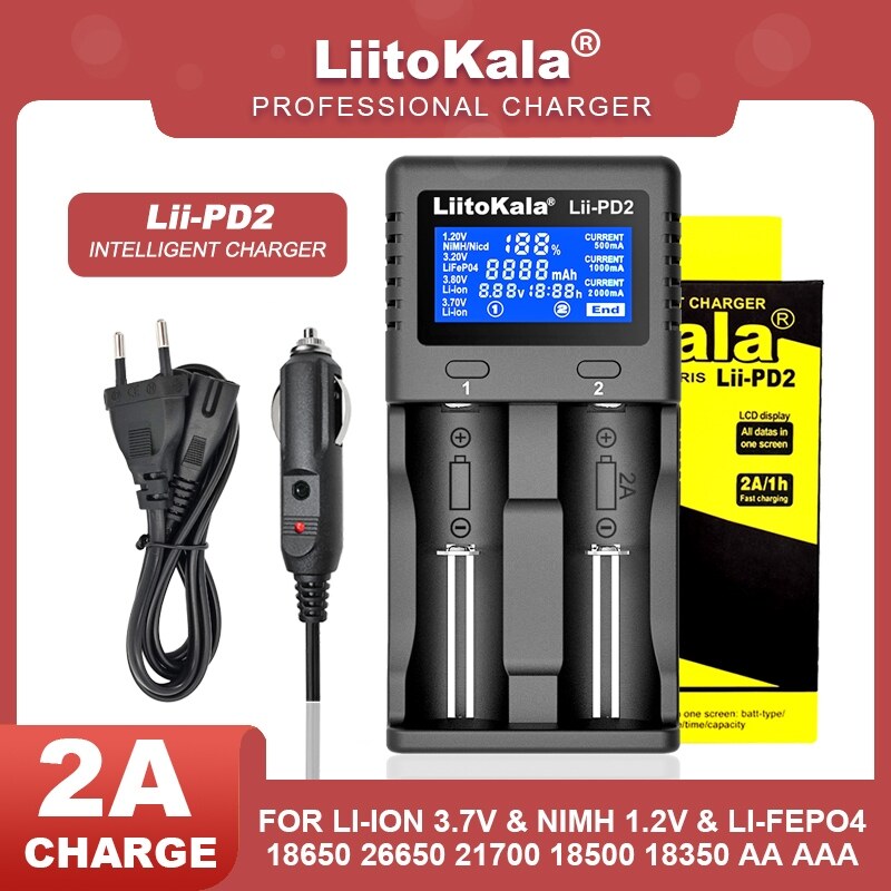 {Cửa hàng tạp hóa xiaoq} Lii-402 Lii-PD4 Lii-PD2 LiitoKala 3.2V 3.7V 3.8V 1.2V 25500 18650 18350 266