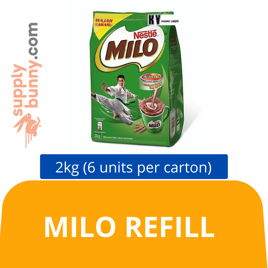 Milo Refill (2kg X 6 packs) (sold per carton) 雀巢美祿 PJ Grocer Milo Isi Semula