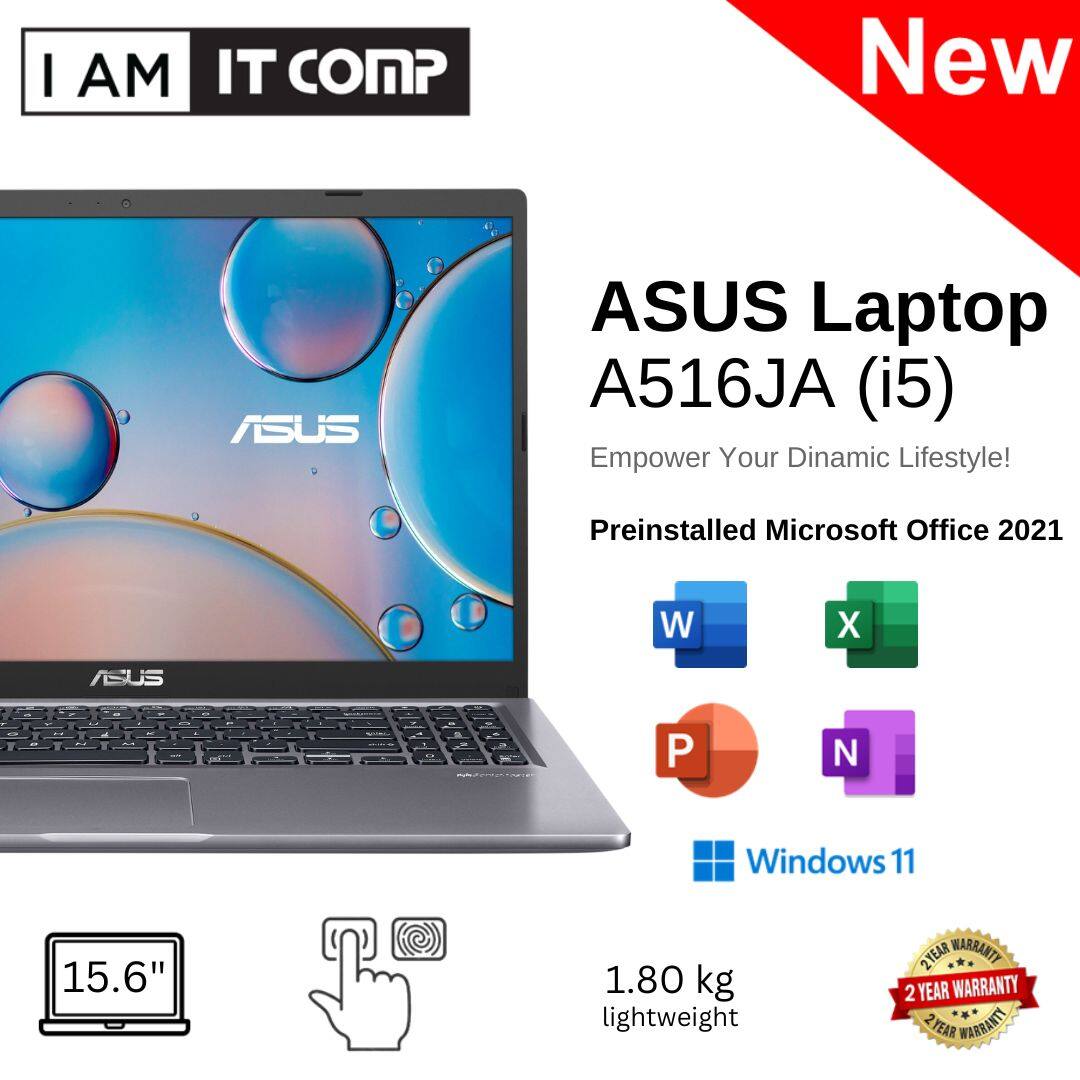 ASUS Laptop (A516JA) Intel Core i5-1035G1/8GB, 16GB/512GB SSD/15.6 FHD/UHD (A516J-AEJ3954WS / A516J-AEJ3955WS / A516J-AEJ3960WS)