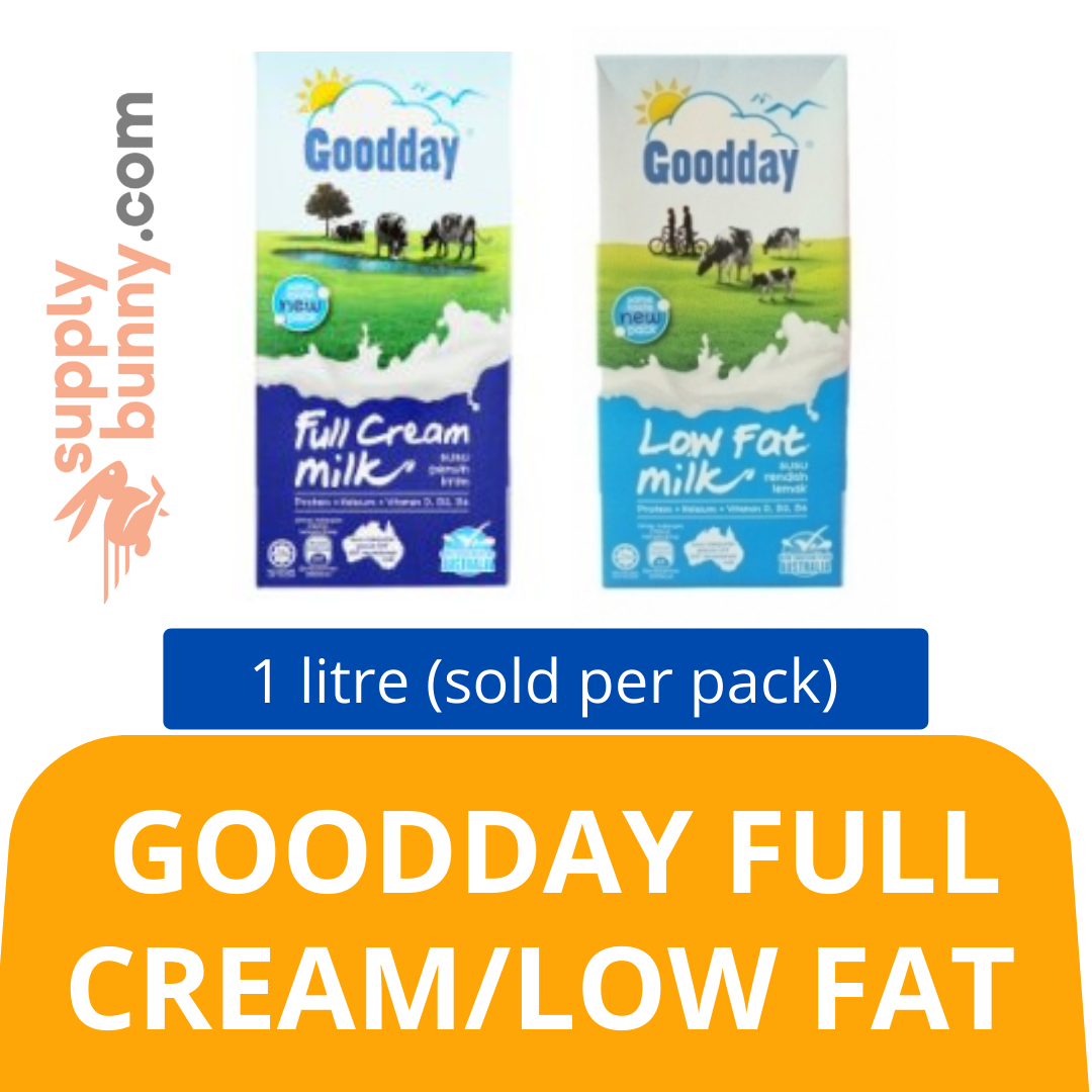 Goodday Full Cream/Low Fat 1Litre (sold per pack) 全脂牛奶/低脂牛奶 PJ Grocer Krim Penuh / Lemak Rendah Susu Goodday