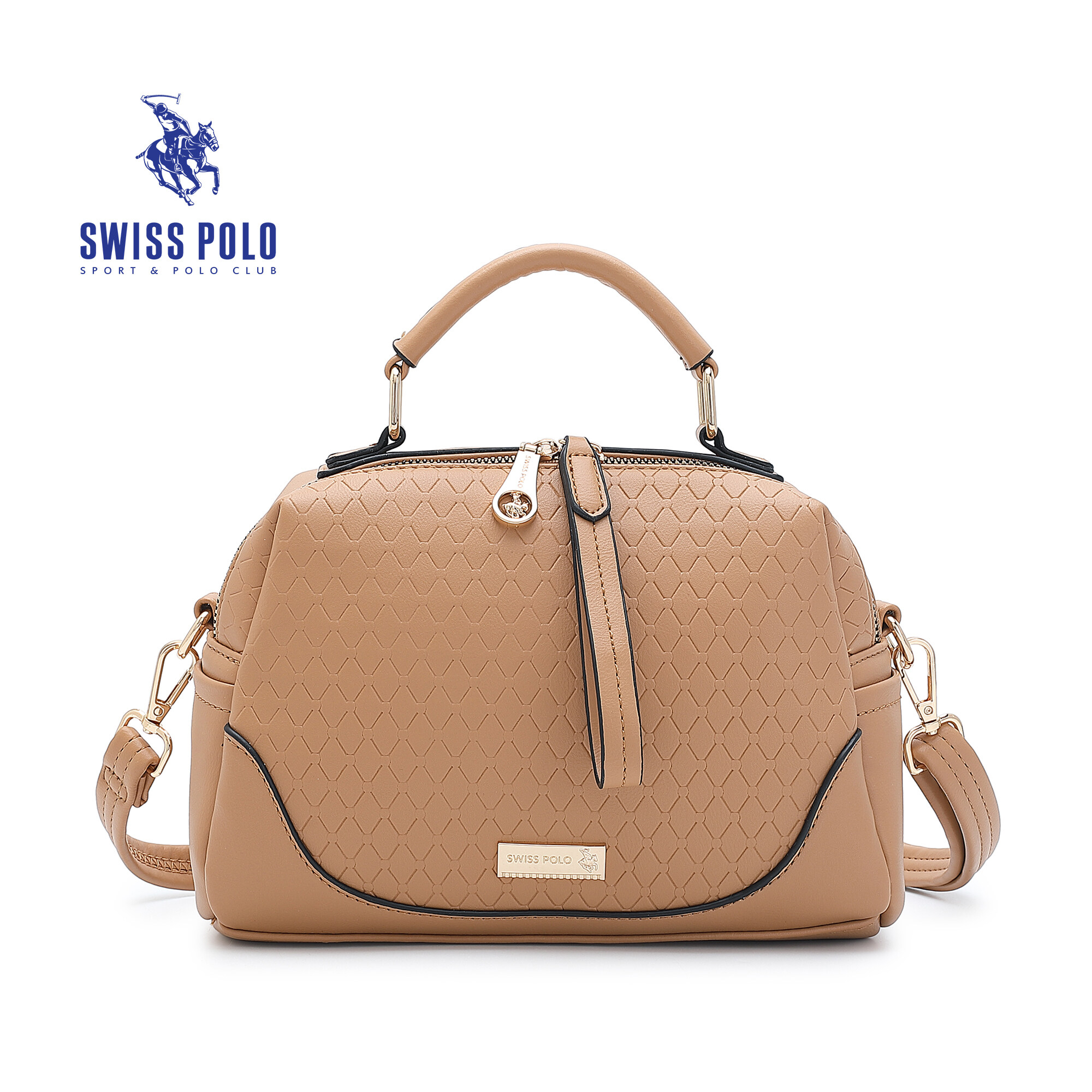 SWISS POLO Ladies Top Handle Sling Bag HHZ 6355-4 CINNAMON