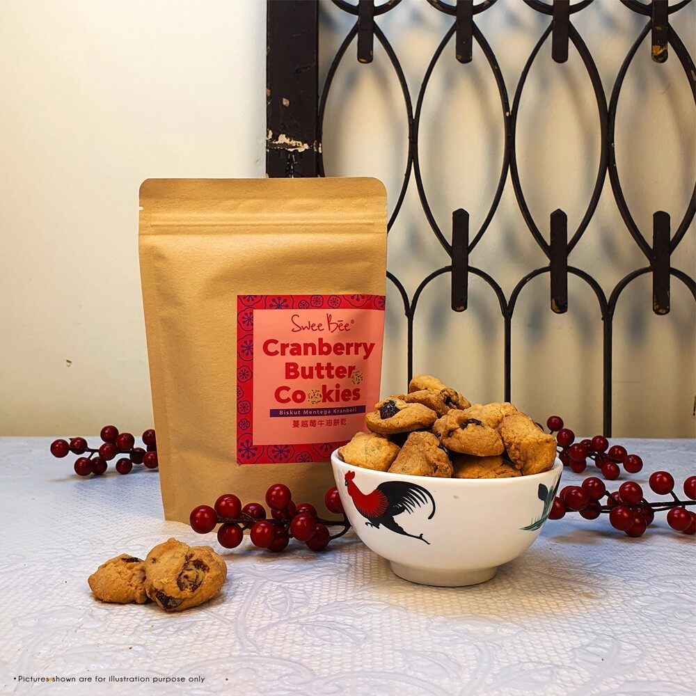 [ Local Ready Stocks ] HALAL Cranberry Butter Cookies Kuih Biskut Kranberi Mentega (100g)