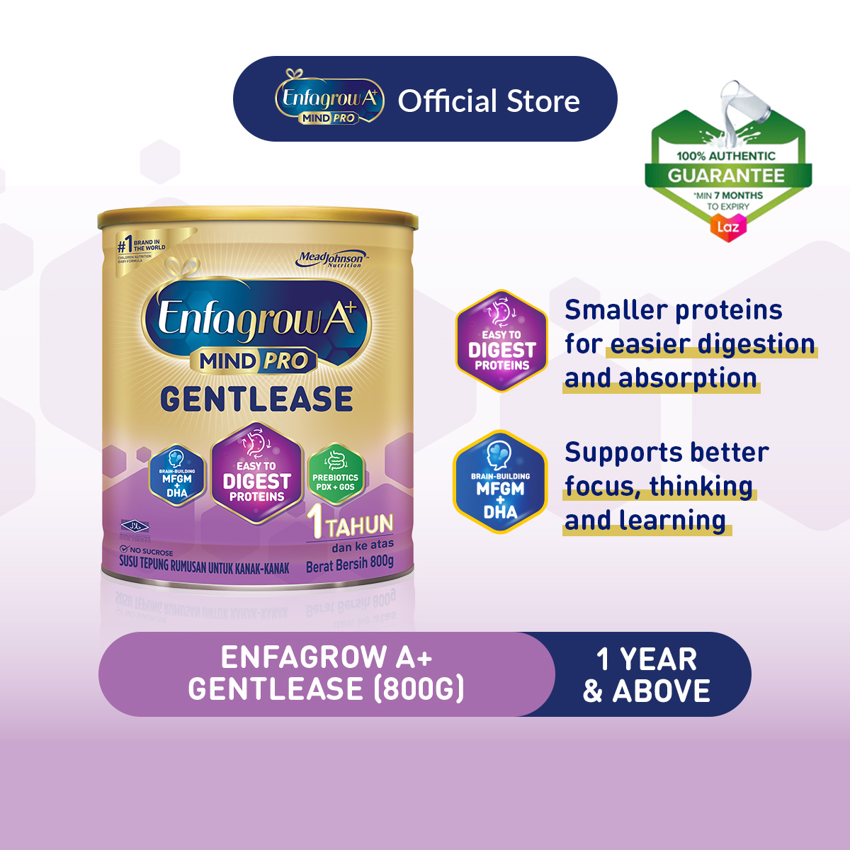 Enfagrow A+ Step 3 Gentlease 800g Susu Milk Formula Powder - For Sensitive Tummies