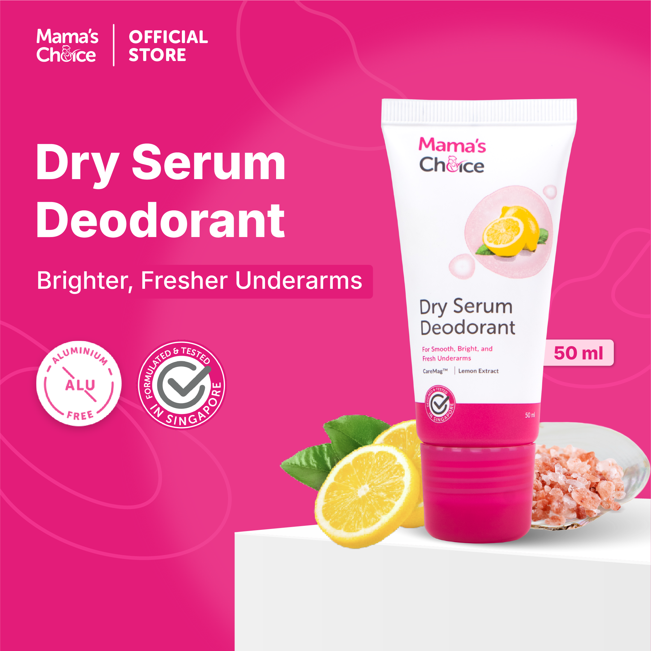 Mama’s Choice Dry Serum Deodorant Stick | Naturally Brightens Nourishing Anti-Perspirant Smooth 50ml