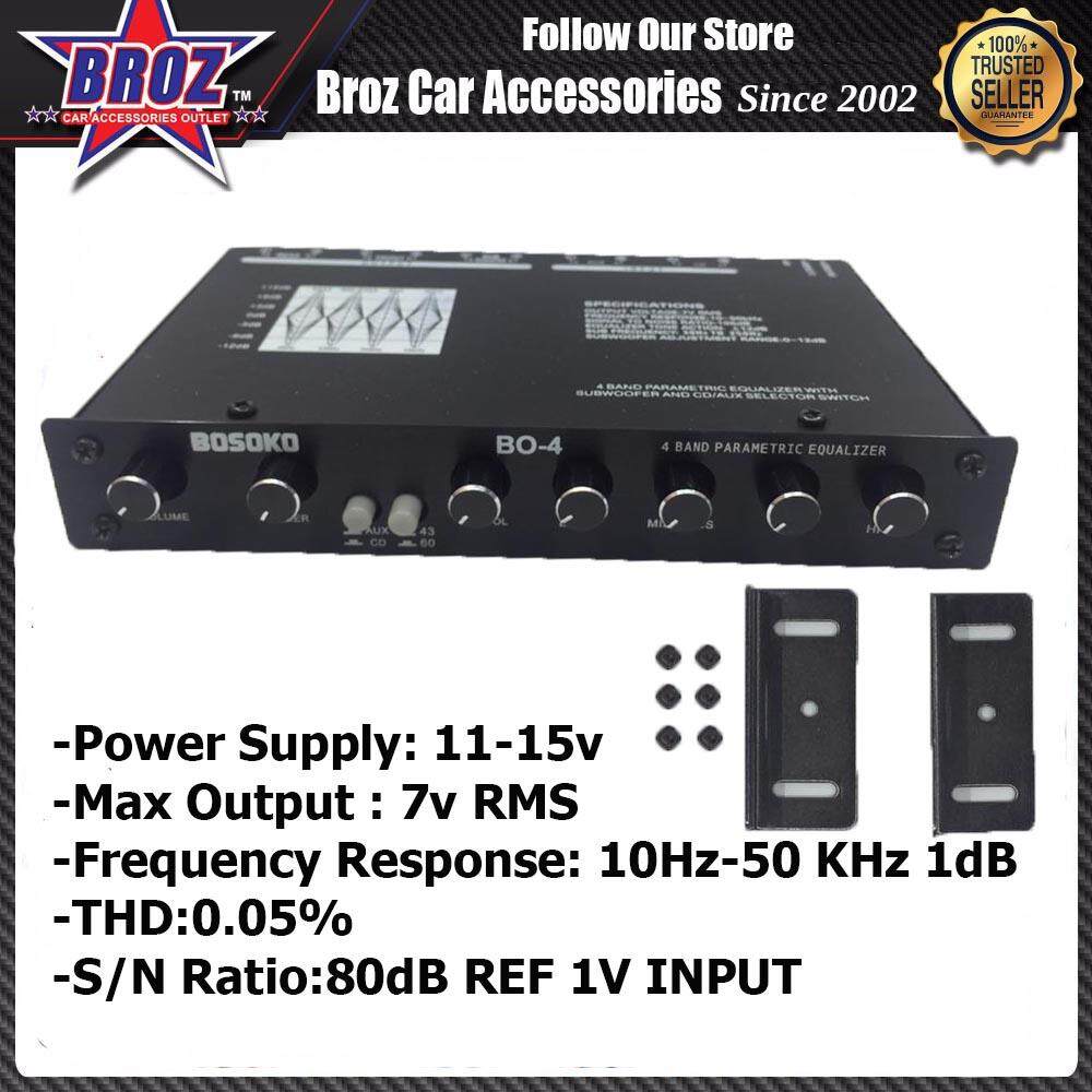 BOSOKO 4 BAND PREAMPLIFIER WITH SUBWOOFER OUTPUT CAR AUDIO SYSTEM