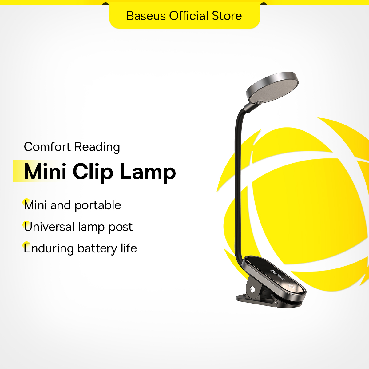 Baseus LED Clip Table Lamp Stepless Dimmable Wireless Desk Lamp Touch USB Rechargeable Reading Light LED Night Light Laptop Lamp For Home Office Children Study Working Light