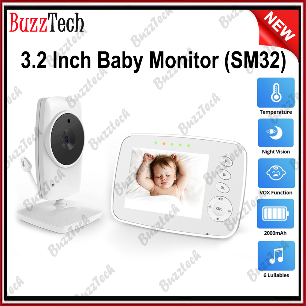 BuzzTech Wireless Baby Monitor VB601 GB101 SM32 Video Audio Baby Monitor Camera 2.4GHz Night Vision CCTV Camera Baby Cam