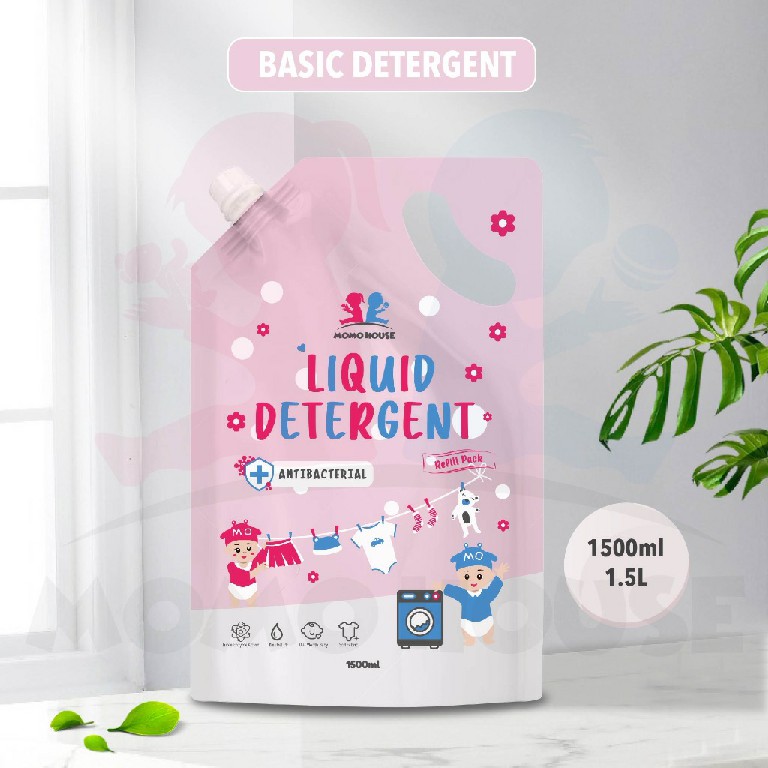 1500ML/1.5L Momo House Liquid Detergent Spout Pouch Antibacterial Cleaner Refill Pack Laundry Detergent Baby