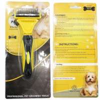 【HATELI】New Stainless Double-sided Pet Cat Dog Comb Brush Professional Large Dogs Open Knot Rake Pet Grooming Products