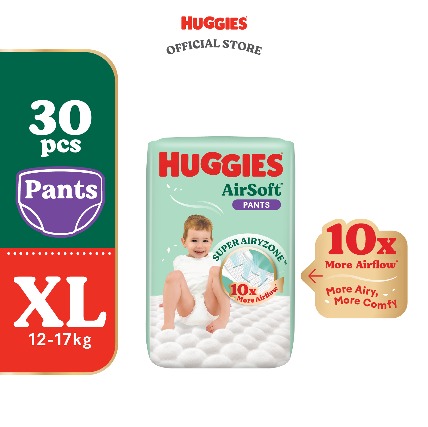 HUGGIES AirSoft Pants Diapers M46/L36/XL30/XXL24 (1pack)