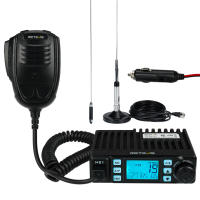 Retevis MB1 27MHz AM/FM CB Radio 40CH CB Mobile Radio with 45 Inch CB Antenna Instant Channel 9/19 7-Color Screen Auto-Scan Trucker Essentials